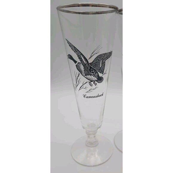 Federal Glass Sportsman Pilsner Beer Glasses - Set of 4 grouse pheasant duck - Picture 5 of 7